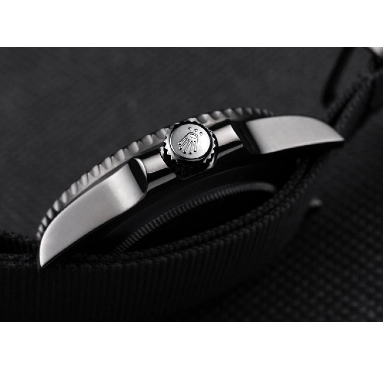 MiroTime 0706 Rolex Swiss Submariner Pro-Hunter Black Fabric Strap Black Dial